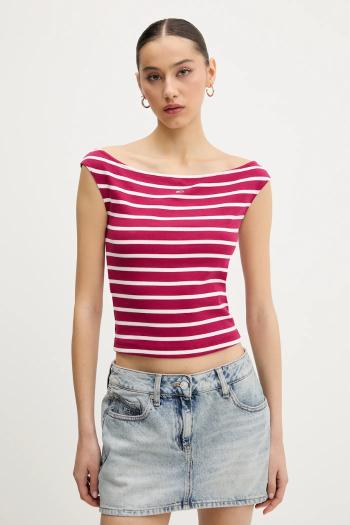 Top Tommy Jeans ružová farba, DW0DW20234