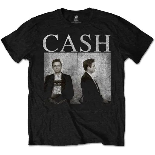 Johnny Cash tričko Mug Shot Čierna S