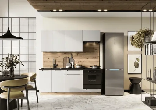 Artstolk Kuchynská linka ISABEL C | 200 cm dub artisan/sivá