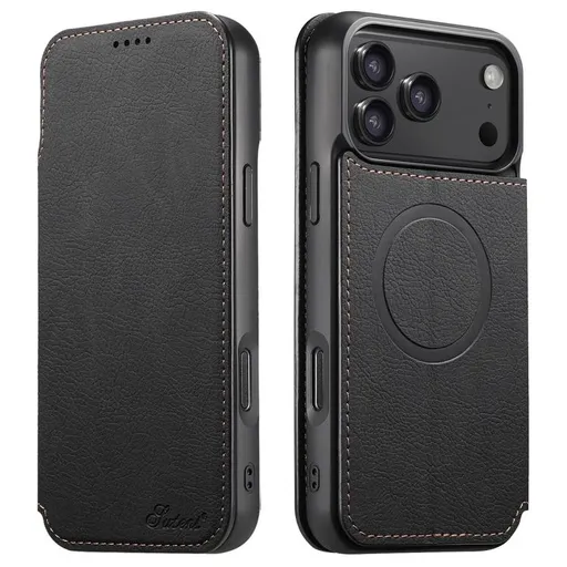 SUTENI RETRO Zaklápacie puzdro s MagSafe pre Apple iPhone 17 Pro čierne