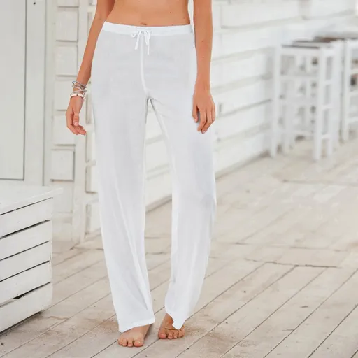 Široké splývavé nohavice z jemného krepónu