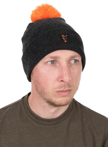 Fox čiapka collection bobble hat black orange