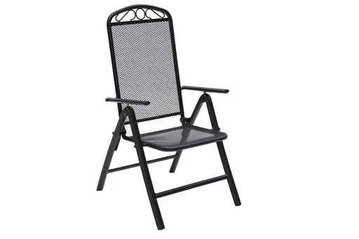 DEOKORK Kovové kreslo polohovacie GREY (čierna)