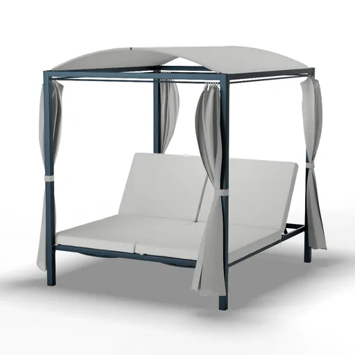 Blumfeldt Eremitage Double XL ležadlo, ochrana pred slnkom, až pre 2 osoby, kovový rám, odolné voči poveternostným vplyvom