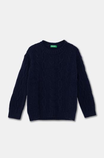 Detský vlnený sveter United Colors of Benetton tmavomodrá farba, 1344G100R