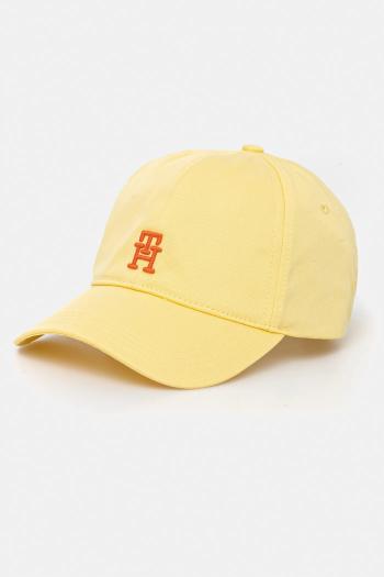 Bavlnená šiltovka Tommy Hilfiger žltá farba, s nášivkou, AM0AM13542