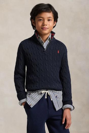 Bavlnený sveter Polo Ralph Lauren tmavomodrá farba, 323868894017