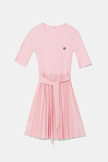 Dievčenské šaty Guess ružová farba, midi, áčkový strih, J5YK23 RC1S0
