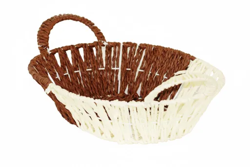 MAKRO - Košík pletený ovál bielo hnedý