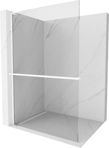 MEXEN/S - Kioto+ L Sprchová zástena WALK-IN s poličkou a držiakom uterákov 50 x 200 cm, transparent, biela 800-050-123-20-00