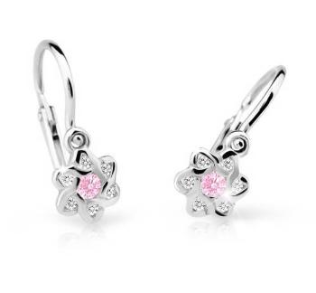 Cutie Jewellery Detské náušnice z bieleho zlata C2149-10-X-2 ružová