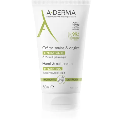 A-Derma Essentials Hand & Nail Cream hydratačný krém na ruky a nechty s kyselinou hyalurónovou 50 ml