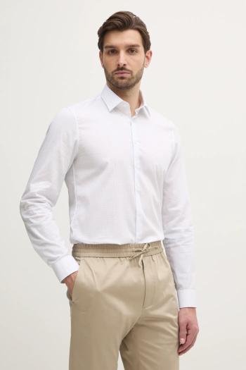 Košeľa Calvin Klein pánska, biela farba, slim, s klasickým golierom, K10K114299