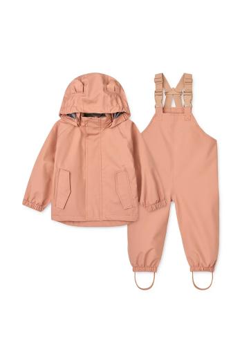 Detská bunda a nohavice Liewood Manu Rainwear Set oranžová farba, LW19910