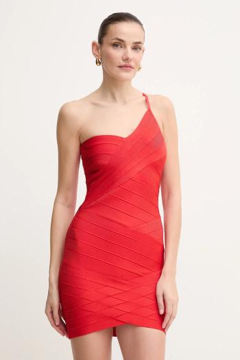 Šaty Herve Leger Ally červená farba, mini, priliehavá, HLT8513507