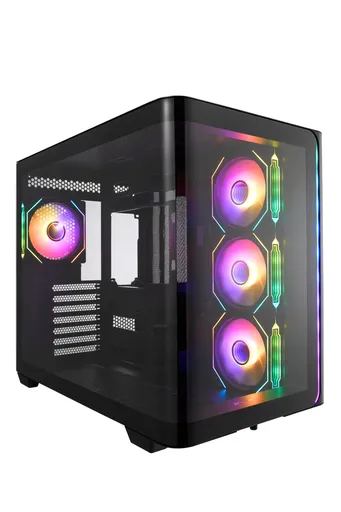 FSP M580-BA/Midi Tower/Transpar./Čierna