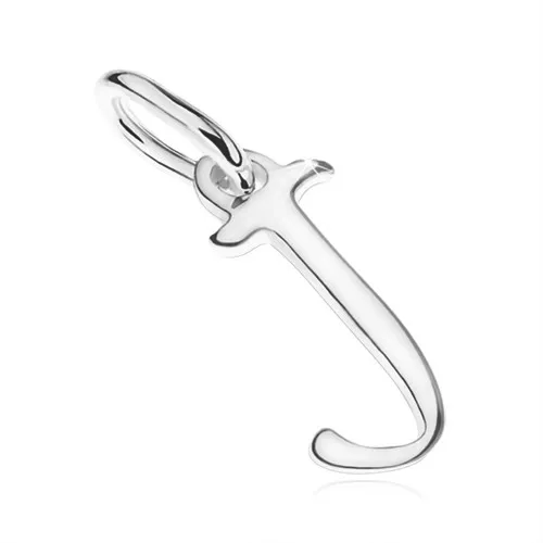 Prívesok zo striebra 925 - veľké tlačené písmeno "J", zrkadlovo lesklé