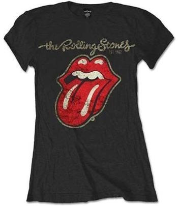 The Rolling Stones Tričko Plastered Tongue Womens Black L