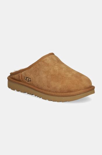 Detské semišové papuče UGG KIDS' CLASSIC SLIP-ON hnedá farba, 1161030K