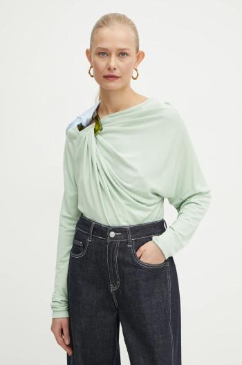 Blúzka Victoria Beckham dámska, zelená farba, vzorovaná, 1125WTP006017A
