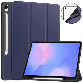 LEATHER Zaklápací kryt pre Samsung Galaxy Tab S10 FE+ modrý