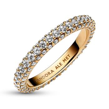 Pandora Blyštivý pozlátený prsteň so zirkónmi Shine Timeless 162627C01 56 mm