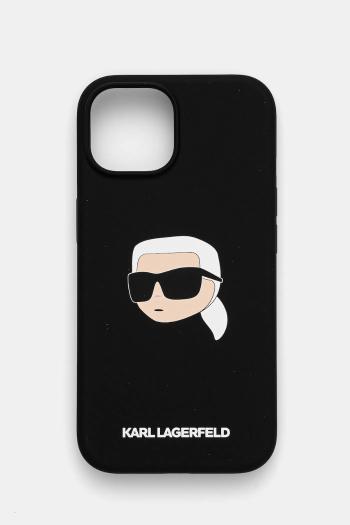 Puzdro na mobil Karl Lagerfeld iPhone 15 6.1 čierna farba, KLHMP15SSKHPPLK
