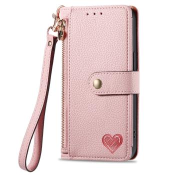 HEART Peňaženkové puzdro pre Motorola Moto G75 5G ružové