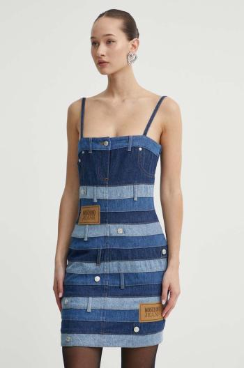 Rifľové šaty Moschino Jeans mini, priliehavá