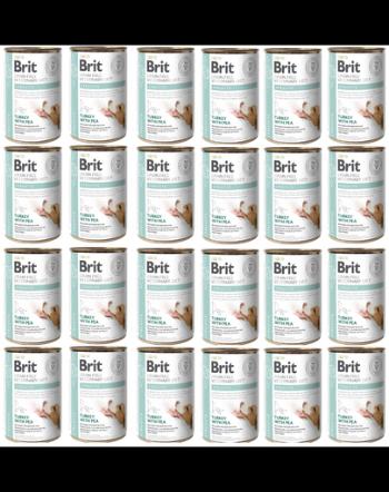 BRIT Veterinary Diet Struvite Turkey&amp;Pea pentru afectunile tractului urinar la caini 24x400 g