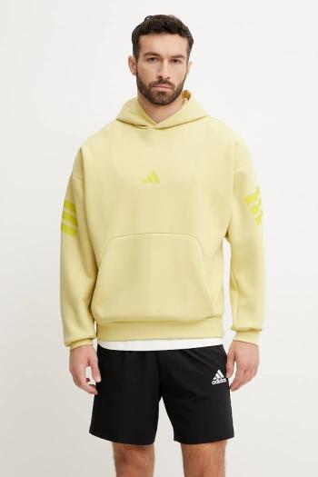 Mikina adidas Future Icons pánska, žltá farba, s kapucňou, s potlačou, JD4854