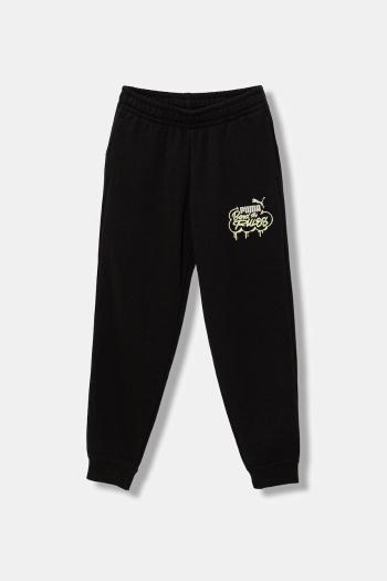 Detské tepláky Puma MID90s Sweatpants TR B čierna farba, s potlačou, 688470