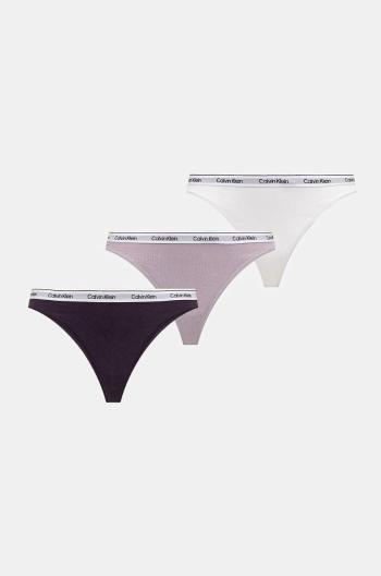 Tangá Calvin Klein Underwear 3-pak fialová farba, 000QD5209E