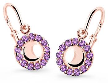 Cutie Jewellery Detské náušnice z ružového zlata C2750-10-X-4 fialová