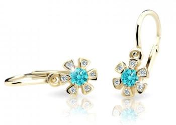 Cutie Jewellery Zlaté detské náušnice C2156-10-X-1 svetlo zelená