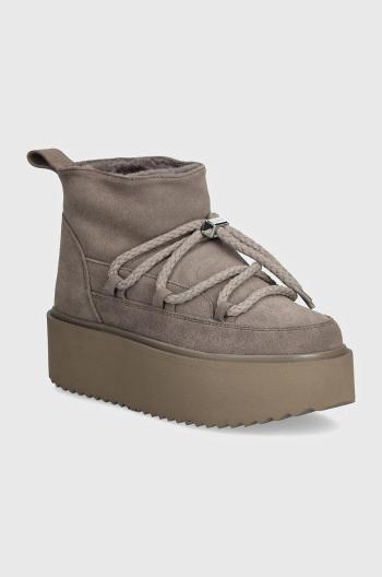 Semišové snehule Inuikii Classic Low Platform šedá farba, 1001.006.0012
