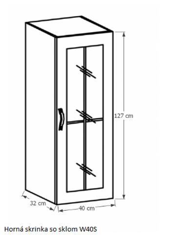 Tempo Kondela Kuchynská linka Provance Provance: Horná skrinka W40S - 40x127x32 cm