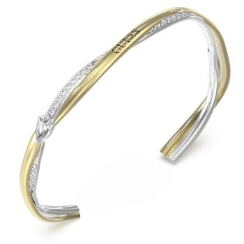 Guess Pevný bicolor náramok so zirkónmi Twist JUBB05069JWYGRH 5,5 cm