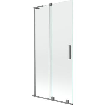 MEXEN/S - Velar L dvojkrídlová posuvná vaňová zástena 90 x 150 cm, transparent, grafit metal 896-090-003-01-95