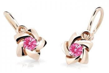 Cutie Jewellery Detské náušnice z ružového zlata C2201-10-X-4 fuchsiová