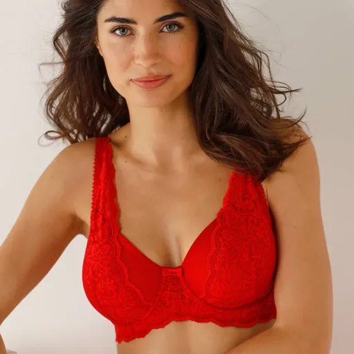 Priliehavá podprsenka Guspini zn. Confidence Lingerie® z čipky a tylu, s kosticami