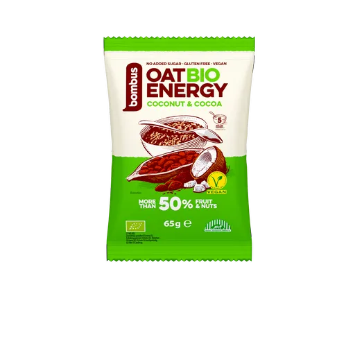 BOMBUS Oat energy coconut & cocoa ovsená kaša 65 g BIO