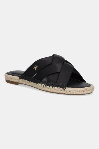 Šľapky Tommy Hilfiger SATIN ESPADRILLE MULE