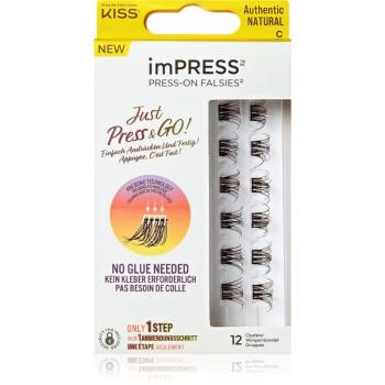 KISS imPRESS Just Press & GO ! trsové nalepovacie mihalnice bez uzlíka Authentic Natural c 12 ks