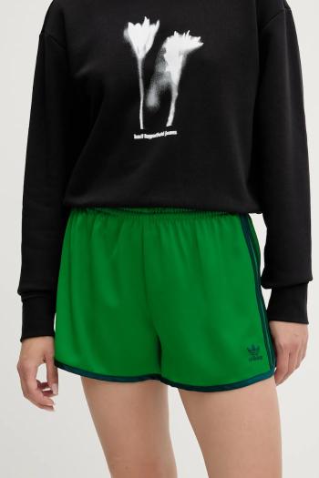 Šortky adidas Originals 3-Stripes zelená farba, s nášivkou, stredne vysoký pás, JZ3512