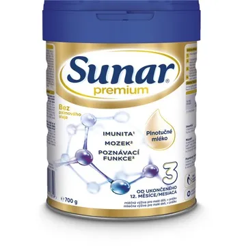 Sunar Premium 3 batoľacie mlieko 700 g (8592084417659)