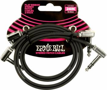 Ernie Ball Flat Ribbon Stereo Patch Cable 60 cm Zalomený - Zalomený Patch kábel