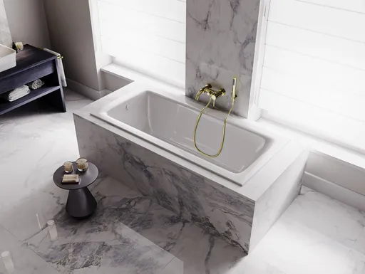 BESCO - Obdĺžniková vaňa TALIA SLIM - Nožičky k vani - Bez nožičiek, Rozmer vane - 150 × 70 cm VANTAL15SLIM