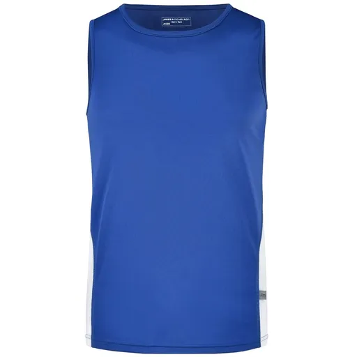 James & Nicholson (Daiber) Pánske športové tričko bez rukávov JN305 - Kráľovská modrá / biela | 3XL