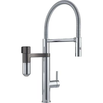 FRANKE FRANKE - Filtrační baterie Vital Tap drezová batéria s filtračným zariadením, flexibilným ramenom a spŕškou, chróm/gun metal 120.0621.230